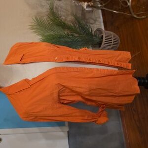 New York & Company Coral Button-Up Blouse